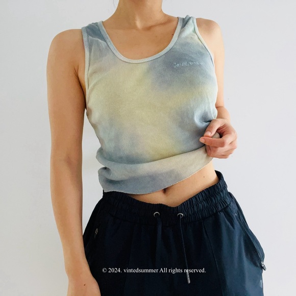 Urban Outfitters Iets Frans Tie Dye Tank Top Women's Blue and Yellow Size - Picture 8 of 16